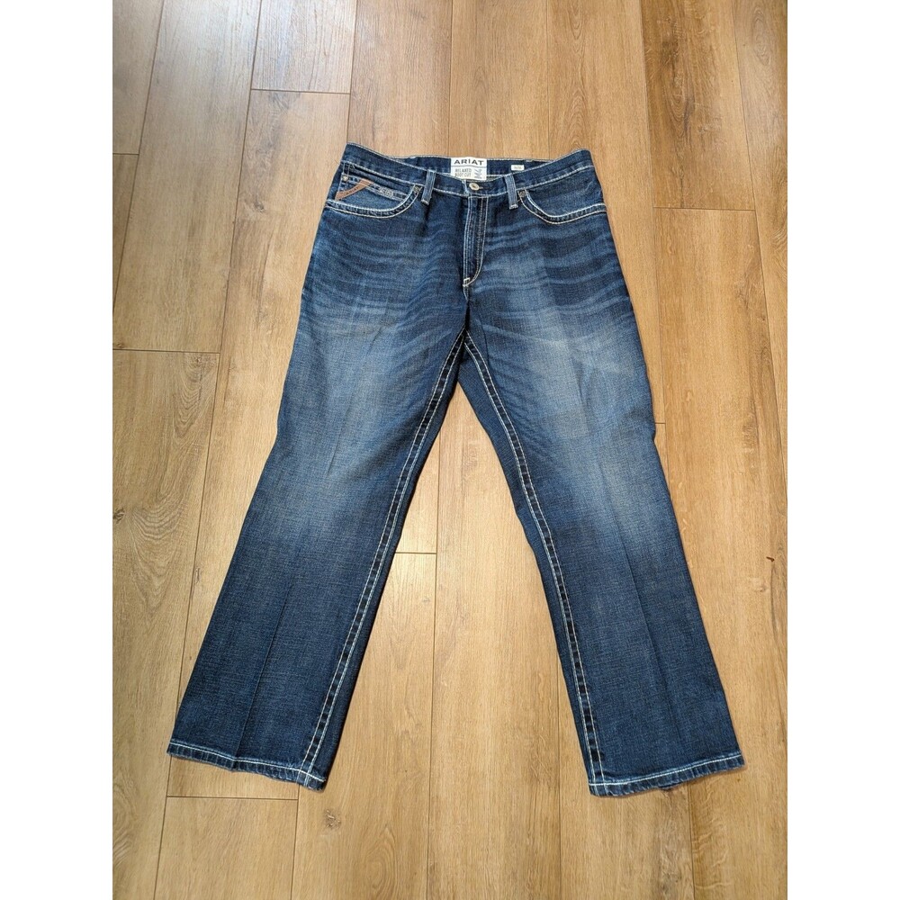 Ariat M4 Adkins Turnout Jeans Mens 36x30 Relaxed Bootcut Western Denim Starched